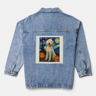 Goldendoodle Süßer Hund Halloween Jack O Lantern K Jeansjacke