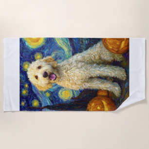 Goldendoodle Süßer Hund Halloween Jack O Lantern K Strandtuch