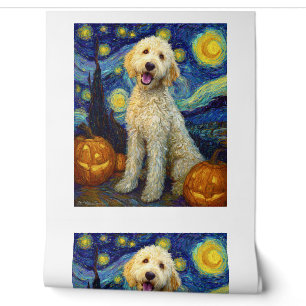Goldendoodle Süßer Hund Halloween Jack O Lantern K Tapete
