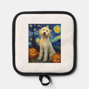 Goldendoodle Süßer Hund Halloween Jack O Lantern K Topflappen