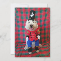 Goldendoodle Toy Soldier Carte de Noël