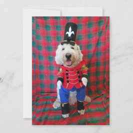 Goldendoodle Toy Soldier Weihnachtskarte Feiertagskarte