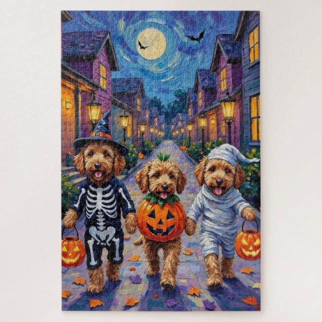 Goldendoodle-Trick-oder-Treating Halloween-Kostüme (Vertikal)