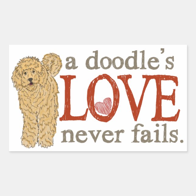 Goldendoodle und Labradoodle-Liebe Rechteckiger Aufkleber (Vorderseite)