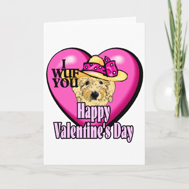 Goldendoodle-Valentinstag Feiertagskarte (Vorderseite)