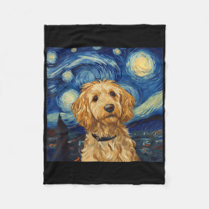 Goldendoodle Van Gogh Starry Night Fleecedecke