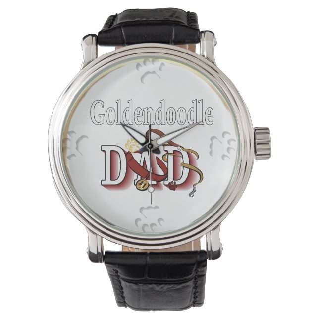 Goldendoodle Vater Geschenke Armbanduhr (Vorderseite)