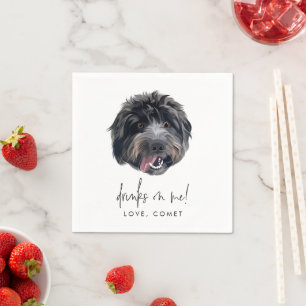 Goldendoodle Wedding Party Custom Cocktail Napkins Serviette