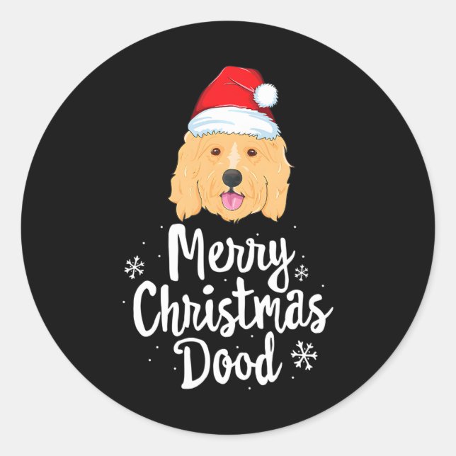 Goldendoodle Weihnachten Frohe Weihnachten Dood Do Runder Aufkleber (Vorderseite)