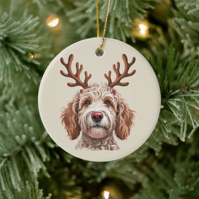 Goldendoodle Weihnachten Lover Hund Mama Geschenk Keramik Ornament (Baum)