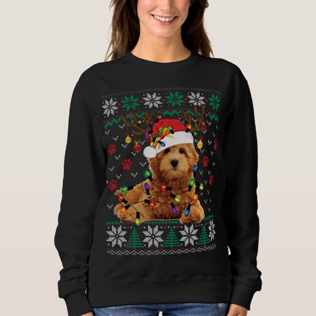 Goldendoodle Weihnachten Ugly Sweater Funny Dog Li Sweatshirt (Vorderseite)