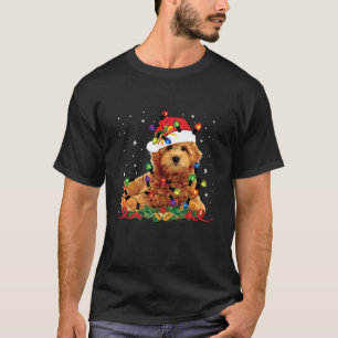 Goldendoodle Weihnachts-Rentier Lights Funny Dog X T-Shirt