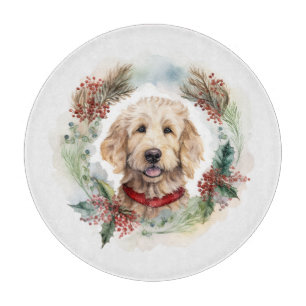 Goldendoodle Weihnachtsfeier Festliche Jungfrau Schneidebrett