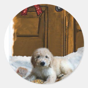 Goldendoodle Weihnachtsgeschenke Runder Aufkleber