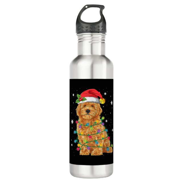 Goldendoodle Weihnachtsweihnachtsweihe Weihnachtsm Edelstahlflasche (Vorderseite)