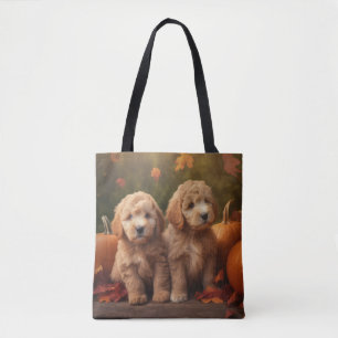 Goldendoodle Welpe Herbst Kürbis Tasche