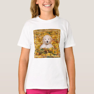 Goldendoodle Welpe in Herbstlauben T-Shirt
