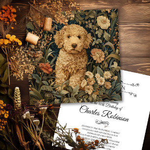 Goldendoodle-Welpe William Morris Style Party Dankeskarte