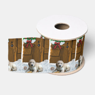 Goldendoodle Welpen-Weihnachten Ripsband
