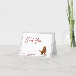 Goldendoodle Welpenhund personalisieren Knochenlei Dankeskarte