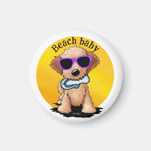 Goldendoodle-Welpenstrand Magnet