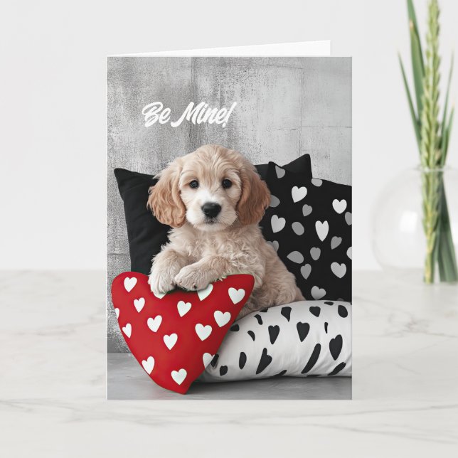 Goldendoodle Welpenvalentkarte Dankeskarte (Vorderseite)