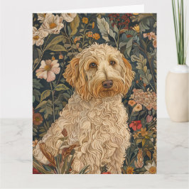 Goldendoodle William Morris Style Floral Vielen Da Dankeskarte