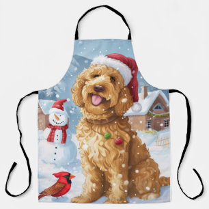 Goldendoodle Winter Wonderland Weihnachtsfreude Schürze