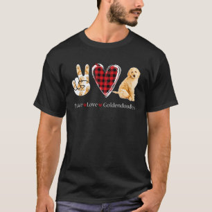Goldendoodles, Kariert-Peace-Liebe T-Shirt