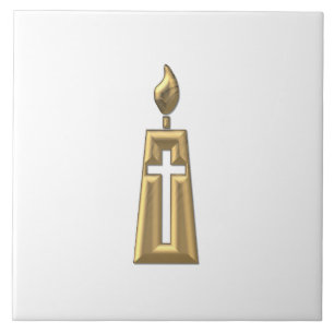 Goldene 3-D-Kerze Fliese