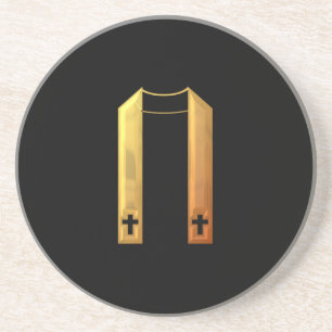 Goldene "3-D" liturgische Stola Getränkeuntersetzer