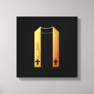 Goldene "3-D" liturgische Stola Leinwanddruck