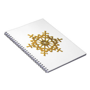 Goldene 3-D-Schneeflocke Notizblock