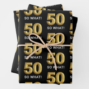 Goldene 50 Also Was Lustige Geburtstagsfeier Geschenkpapier Set