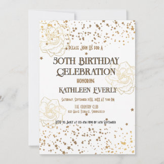 Goldene 50. Geburtstagsfeier Einladung