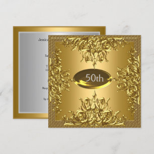 Goldene 50. Geburtstagsfeier Einladung
