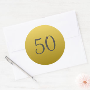 Goldene 50. Hochzeitsjubiläums-Party-Aufkleber Runder Aufkleber