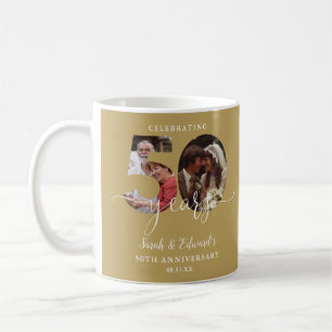 Goldene 50. Hochzeitstag 2 Fotos Kaffeetasse