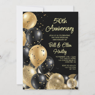 Goldene 50. Hochzeitstag-Jubiläum Einladung