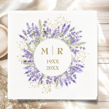 Goldene 50. Hochzeitstag Lavendel Servietten