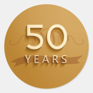 Goldene 50 Jahre Aufkleber- Runder Aufkleber