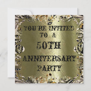 Goldene 50-Jahres-Jubiläumsparty-Einladung Einladung