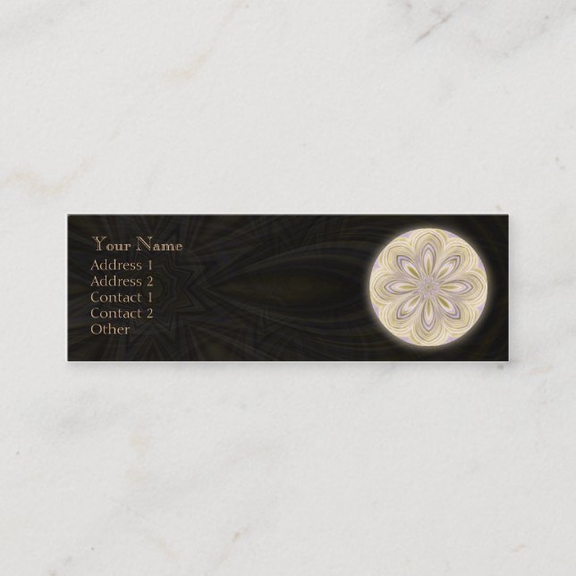 Goldene abnehmende Mandala - Profil-Visitenkarte Mini Visitenkarte (Vorderseite)
