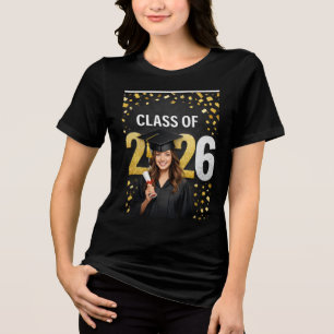 Goldene Abschlussfeier-Karte – Gratulation Tri-Blend Shirt