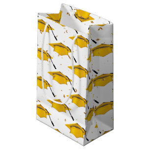 Goldene Abschlussmütze mit Konfetti Kleine Geschenktüte