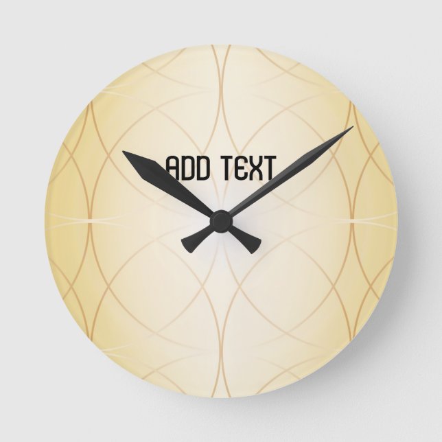 Goldene abstrakte Linien Runde Wanduhr (Vorderseite)