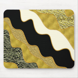 Goldene abstrakte Welle modern Gold Glam trendy Mousepad