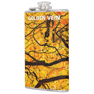 Goldene Adern des Herbstes Flachmann
