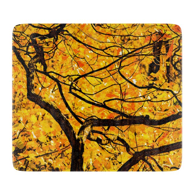 Goldene Adern des Herbstes Schneidebrett (Vorderseite)