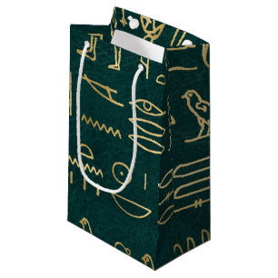 Goldene ägyptische Hieroglyphen Typografie Ägypten Kleine Geschenktüte
